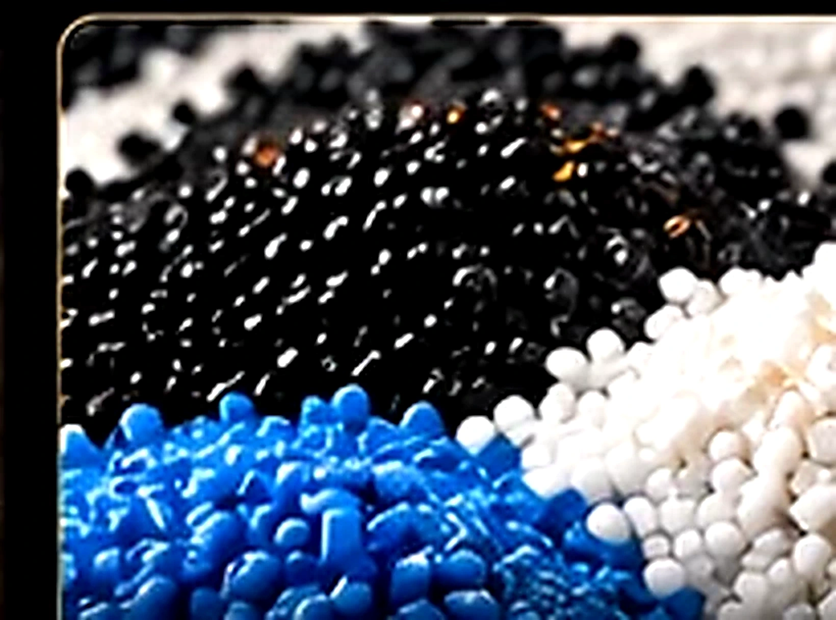 Plastic polymer compound pellets in different colors