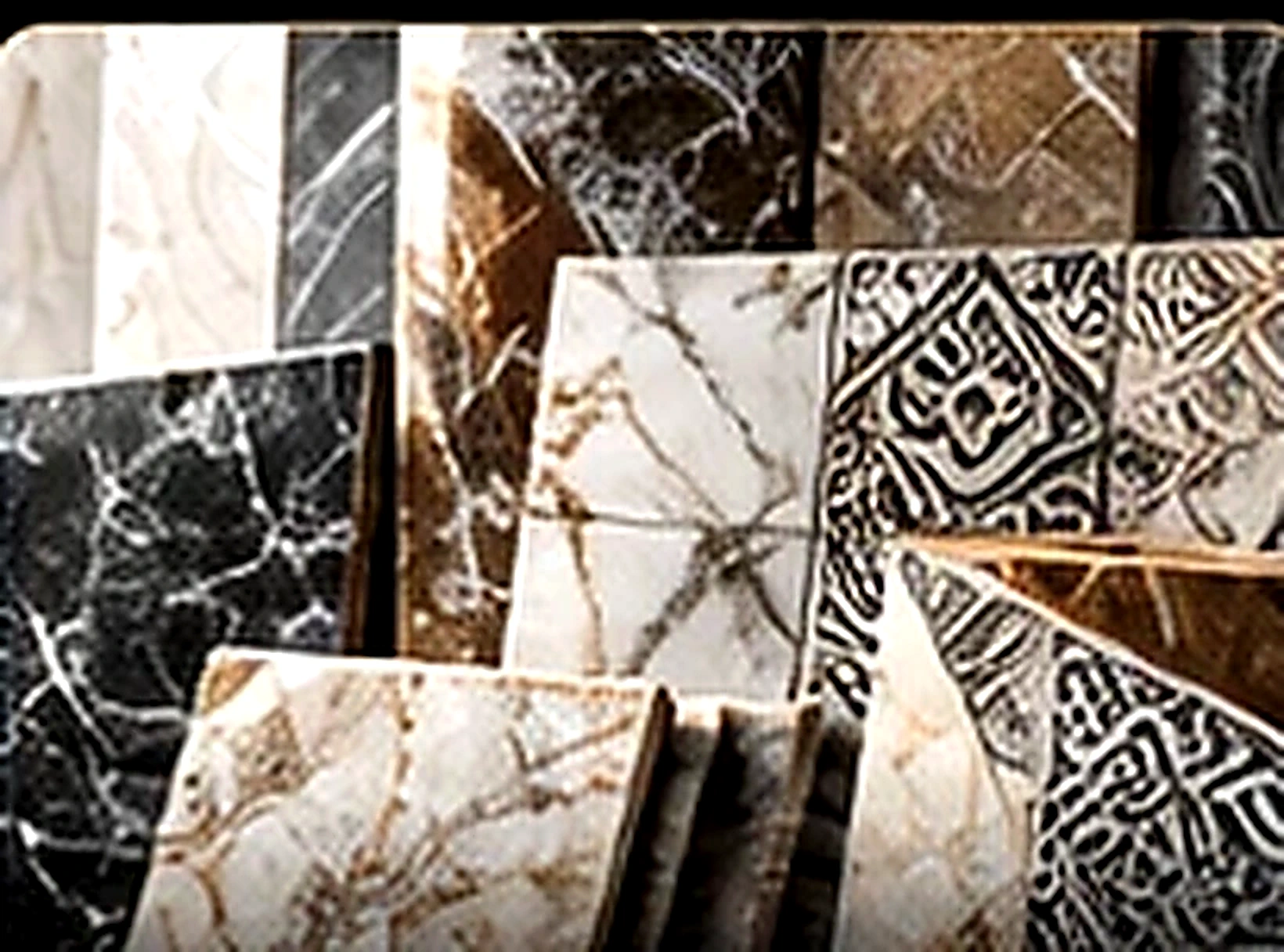 Natural finish ceramic tiles and stone look porcelain